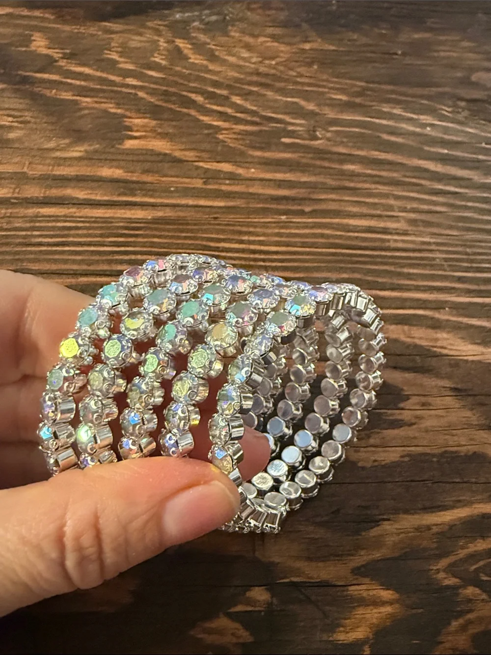 Sparkly Rhinestone Bracelet Bangle Cuff Glamorous Statement Jewelry